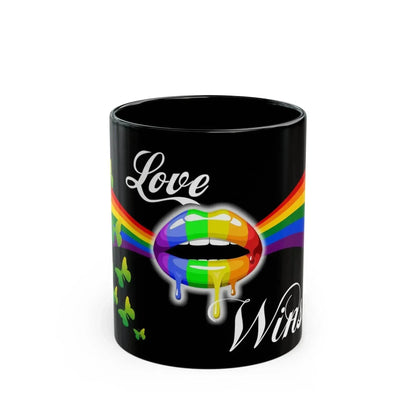 Aesthetic LGBT Love Wins Black Ceramic Mug (11oz, 15oz) - Vkamian