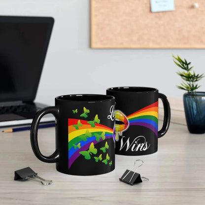 Aesthetic LGBT Love Wins Black Ceramic Mug (11oz, 15oz) - Vkamian