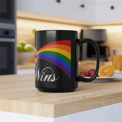 Aesthetic LGBT Love Wins Black Ceramic Mug (11oz, 15oz) - Vkamian