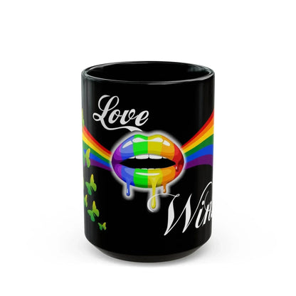 Aesthetic LGBT Love Wins Black Ceramic Mug (11oz, 15oz) - Vkamian