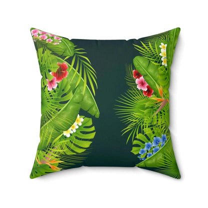 Aesthetic Tropical Flowers Polyester Square Pillow - Vkamian