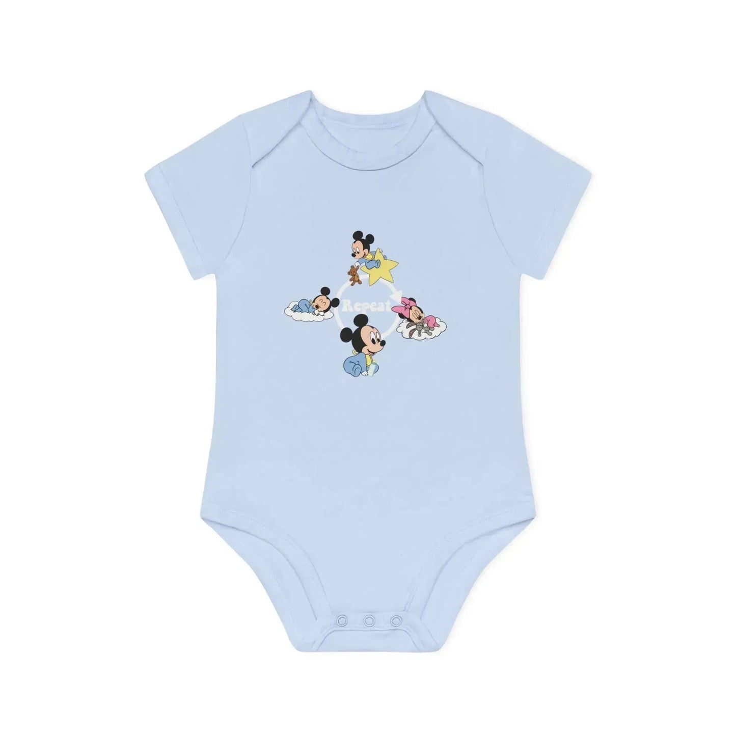 Baby Mickey Mouse Baby Organic Short Sleeve Bodysuit - Vkamian