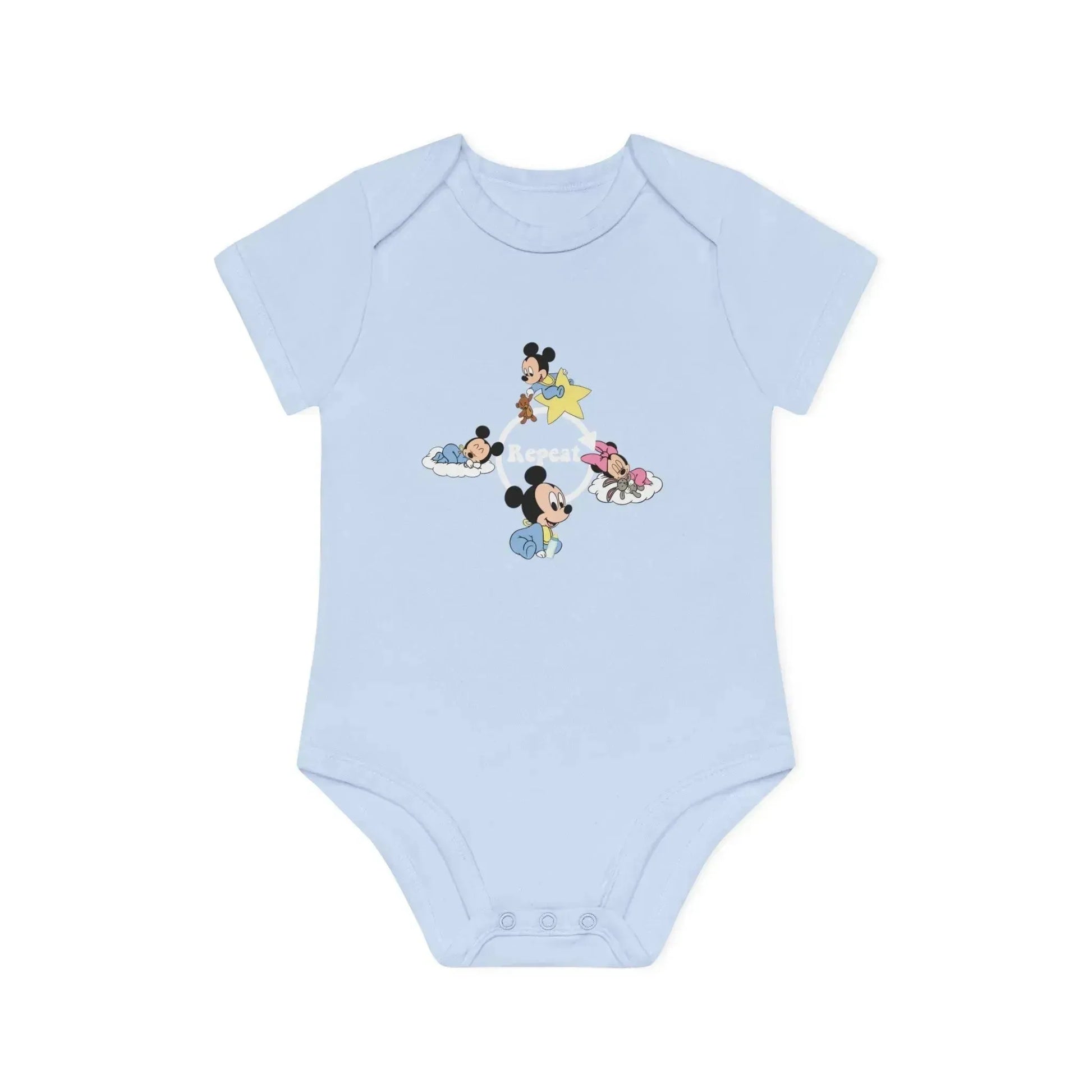 Baby Mickey Mouse Baby Organic Short Sleeve Bodysuit - Vkamian