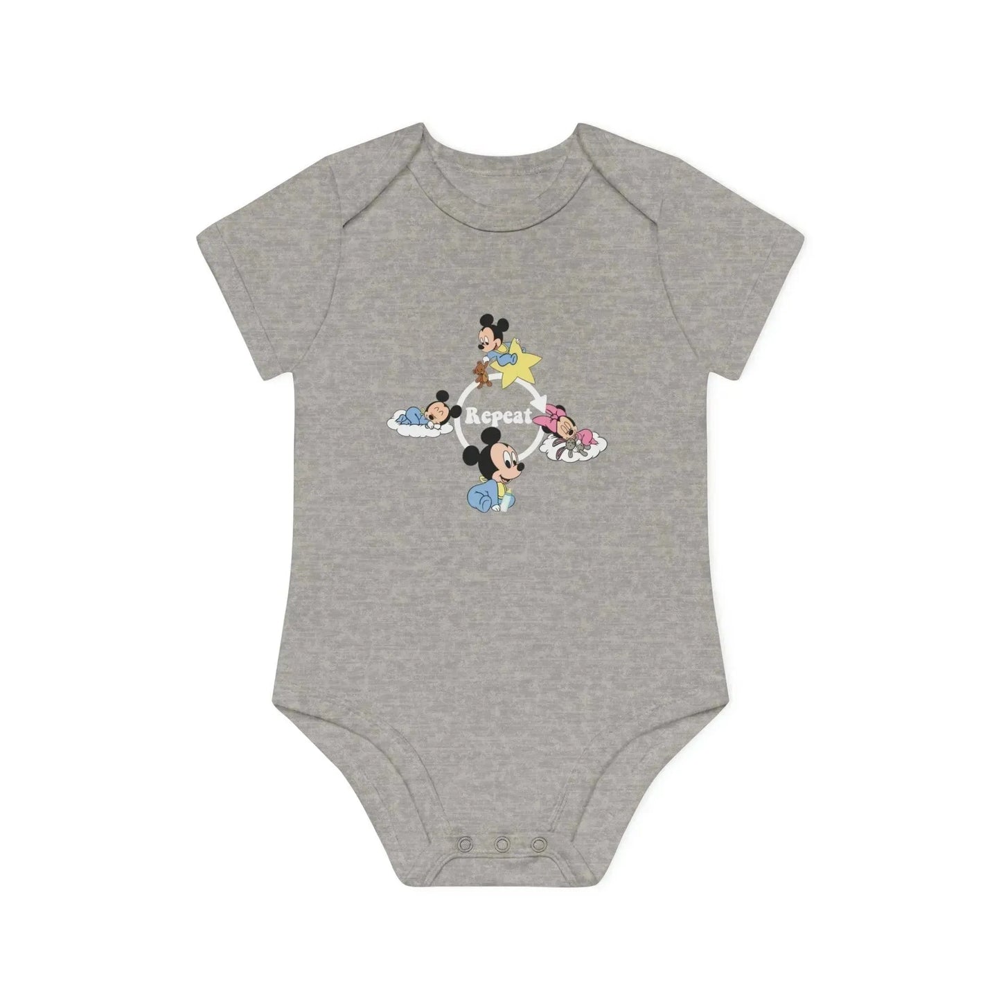 Baby Mickey Mouse Baby Organic Short Sleeve Bodysuit - Vkamian