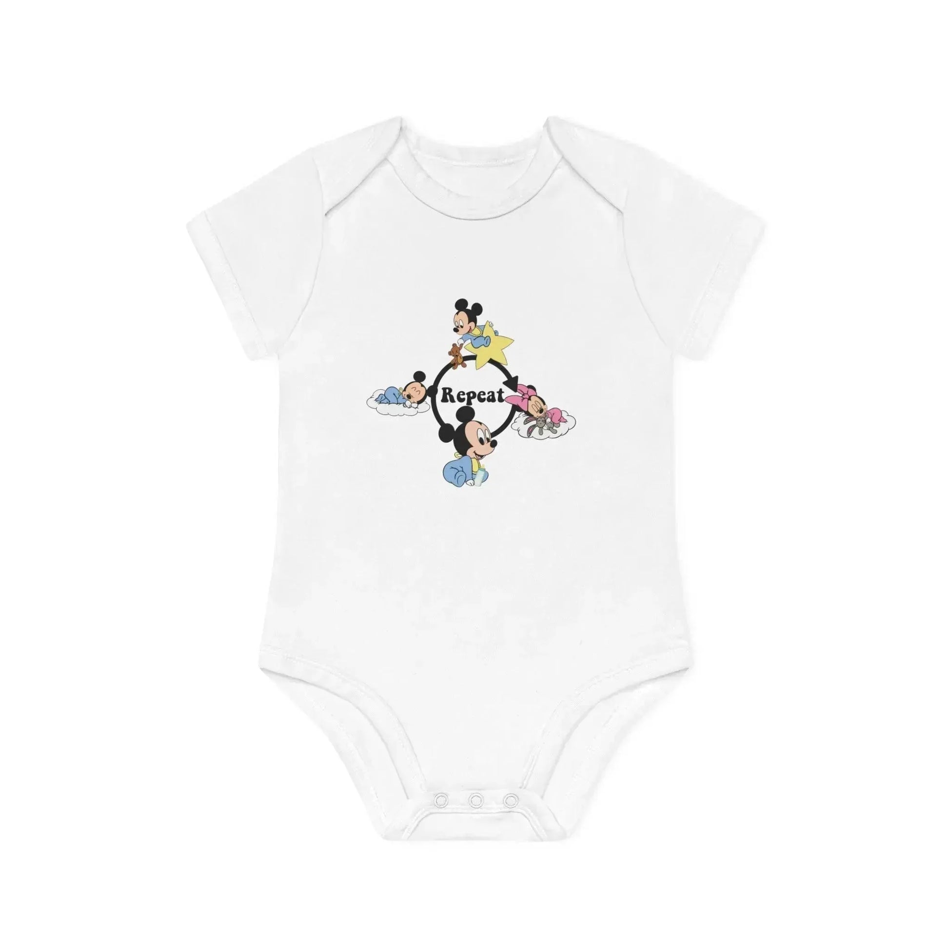 Baby Mickey Mouse Baby Organic Short Sleeve Bodysuit - Vkamian