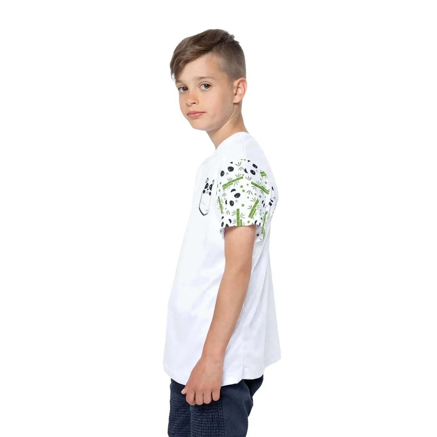 Bamboo Panda Bears Over Printed Kids T-Shirt - Vkamian