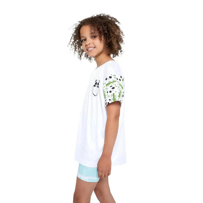 Bamboo Panda Bears Over Printed Kids T-Shirt - Vkamian