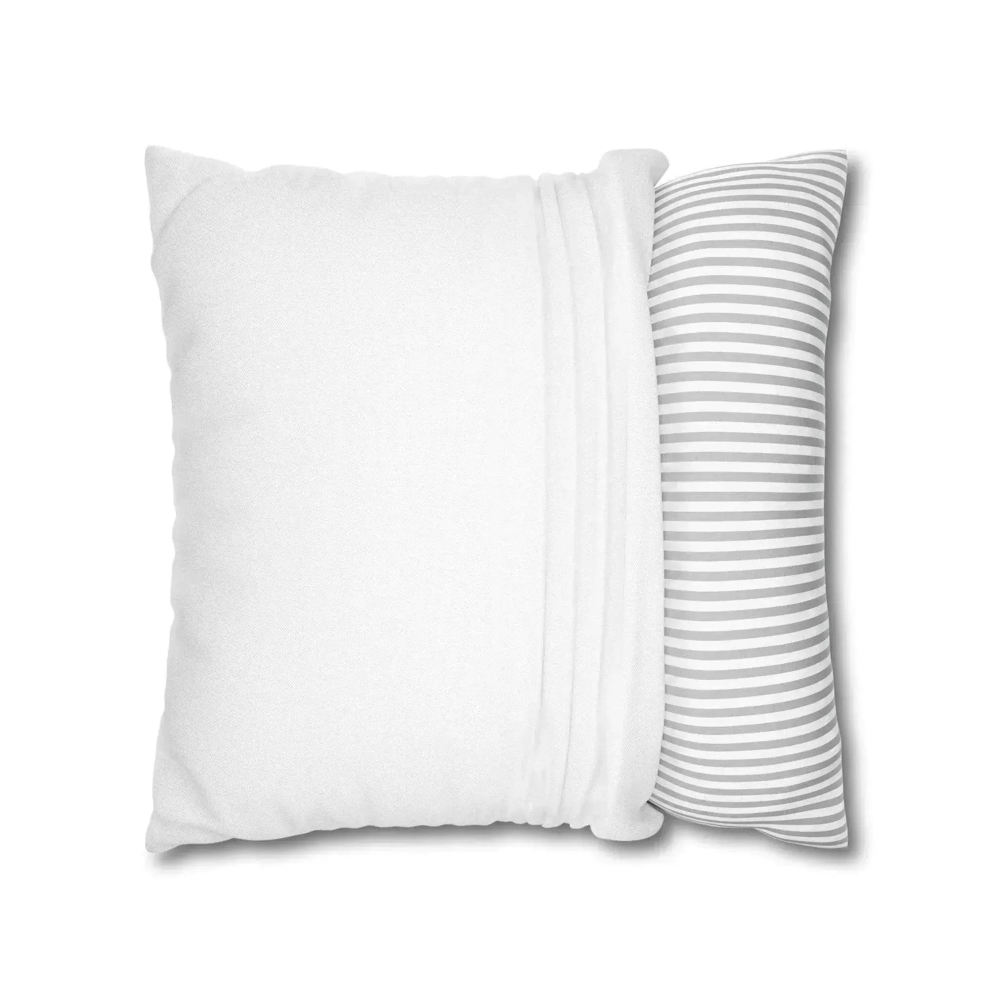 Black And White Spun Polyester Square Pillowcase - Vkamian