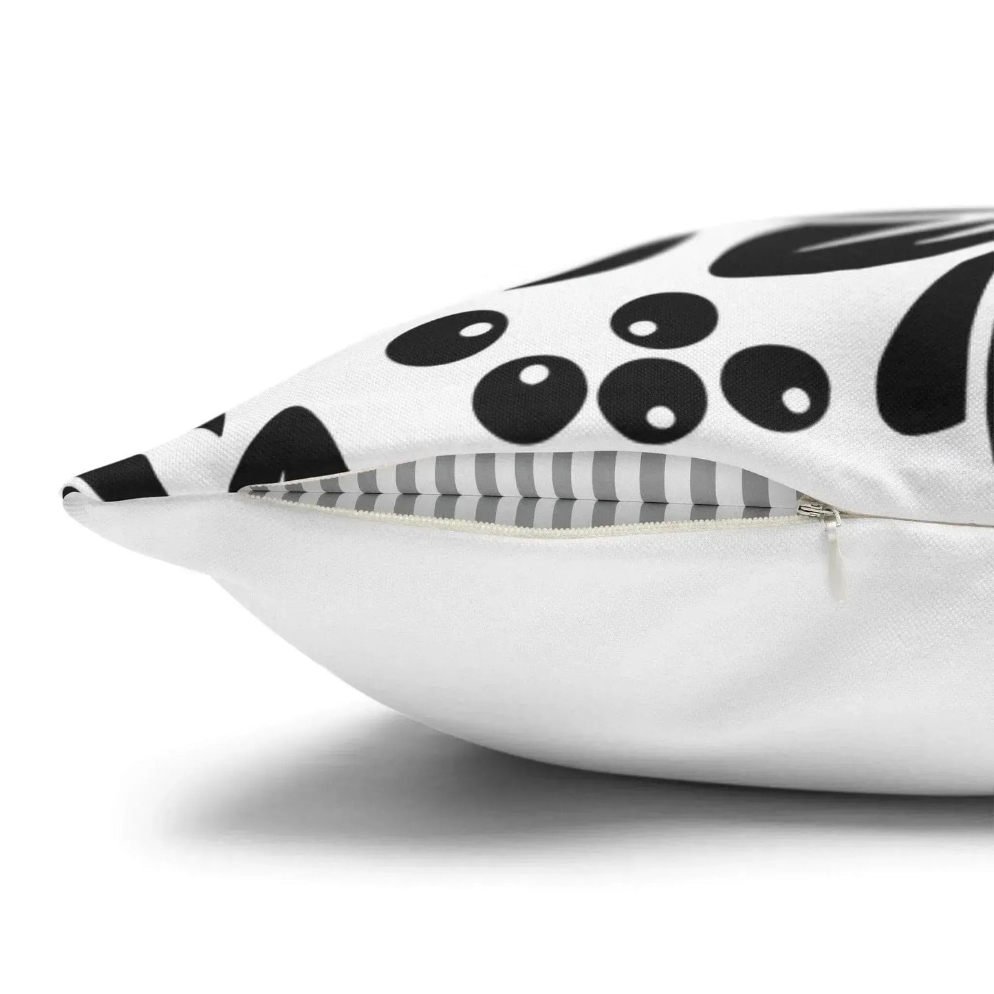 Black And White Spun Polyester Square Pillowcase - Vkamian