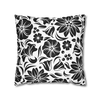 Black And White Spun Polyester Square Pillowcase - Vkamian