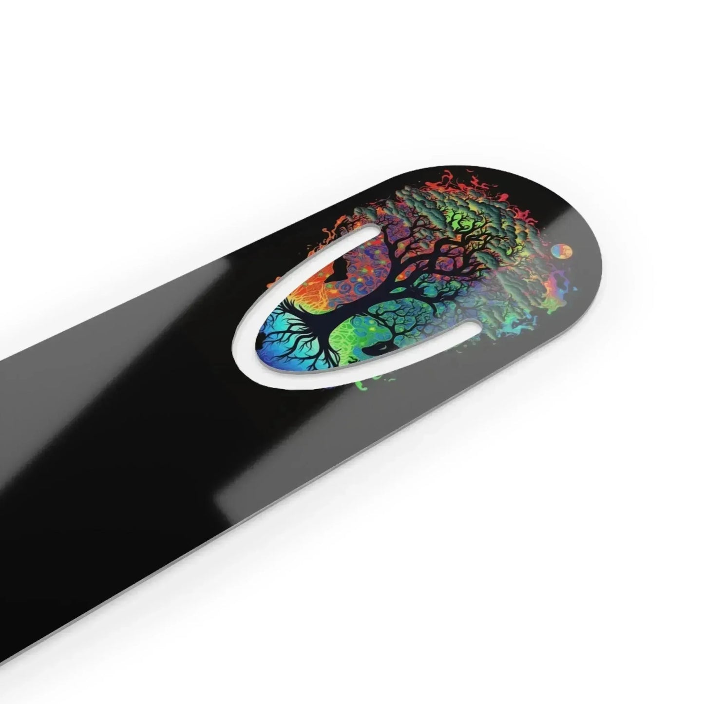 Black Mystery Floral Peacock And Tree Life Bookmark - Vkamian