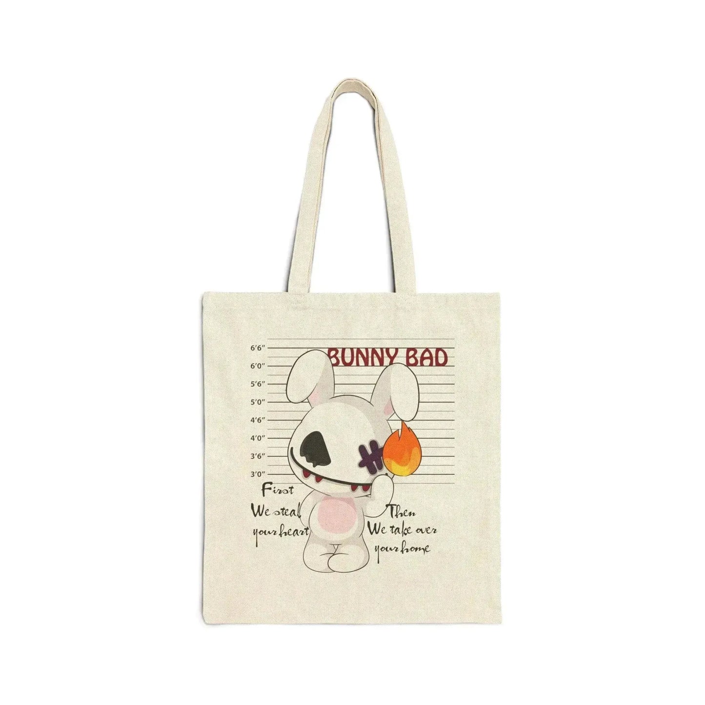 Cheaky Bunny Bad Cotton Canvas Tote Bag - Vkamian