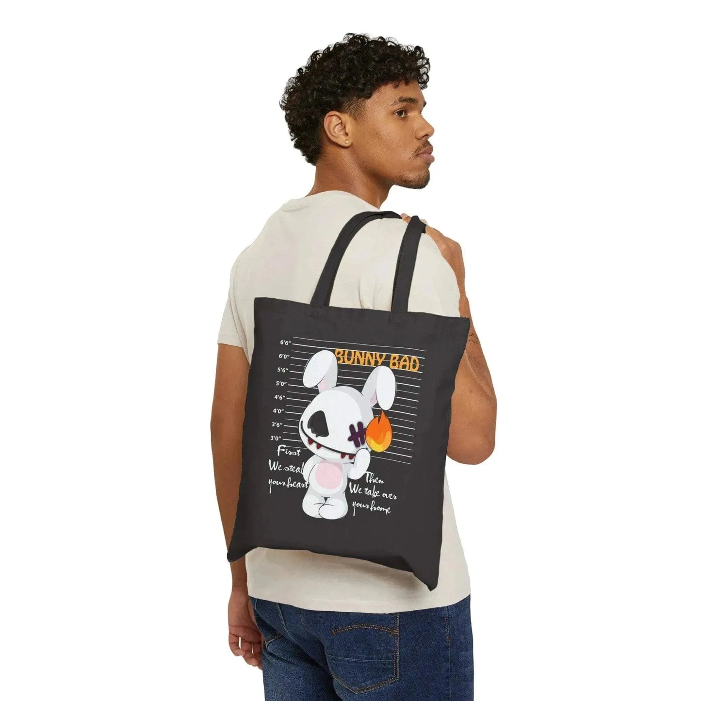 Cheaky Bunny Bad Cotton Canvas Tote Bag - Vkamian