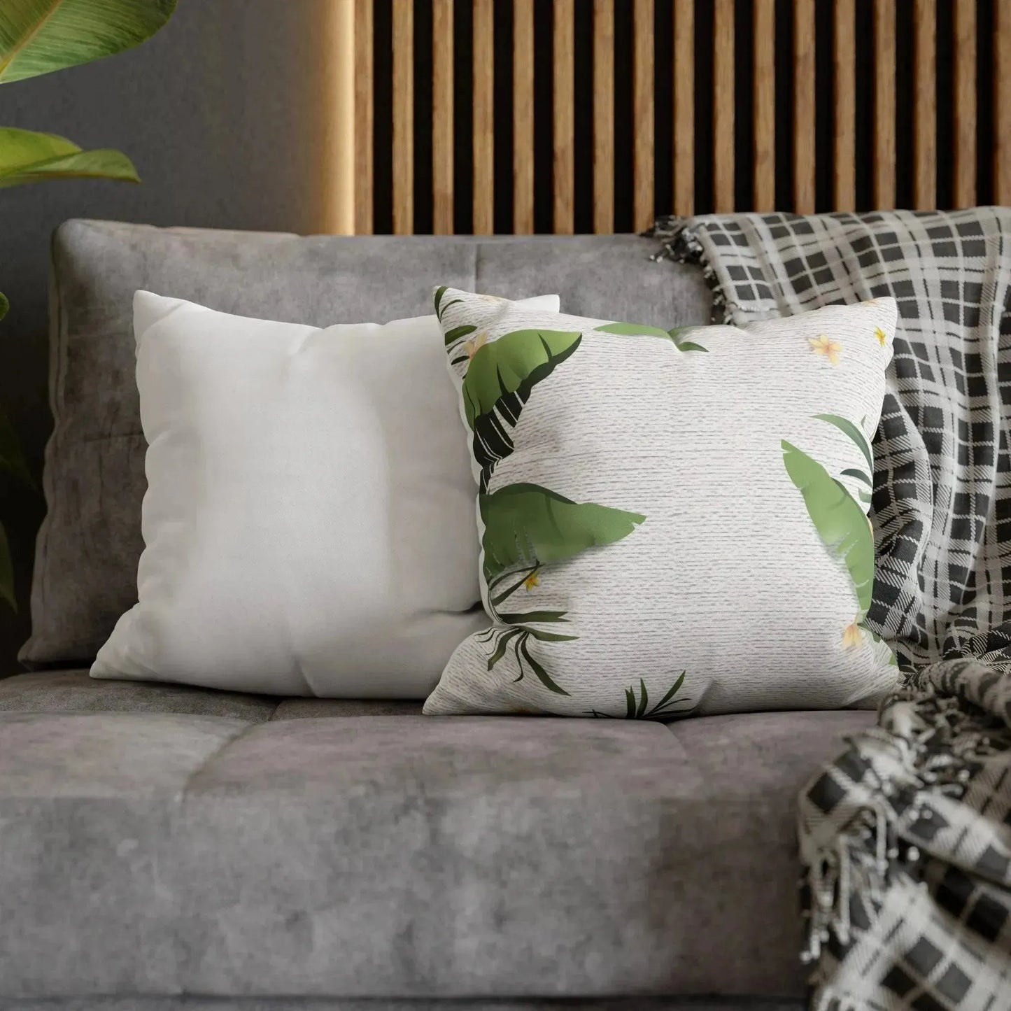 Classic Tropical Jungle Square Poly Canvas Pillowcase - Vkamian