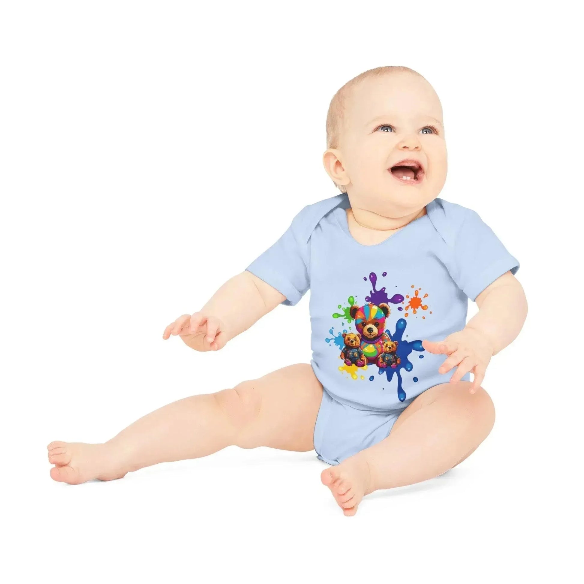 Colorful Abstract Baby Bear Print Baby Onesie - Vkamian