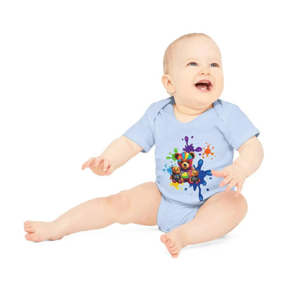 Colorful Abstract Baby Bear Print Baby Onesie - Vkamian