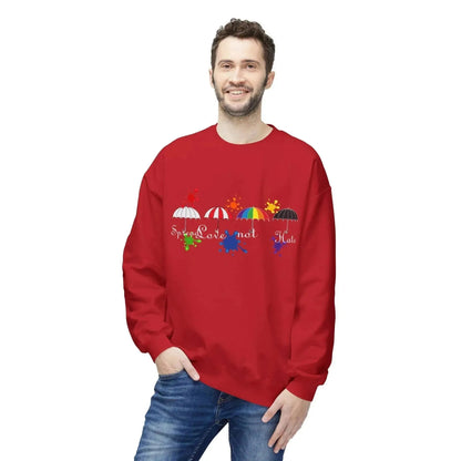 Colorful Painting Umbrella Unisex Midweight Softstyle Fleece Crewneck Sweatshirt - Vkamian