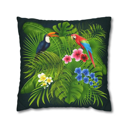 Colorful Tropical Birds Polyester Square Pillowcase - Vkamian