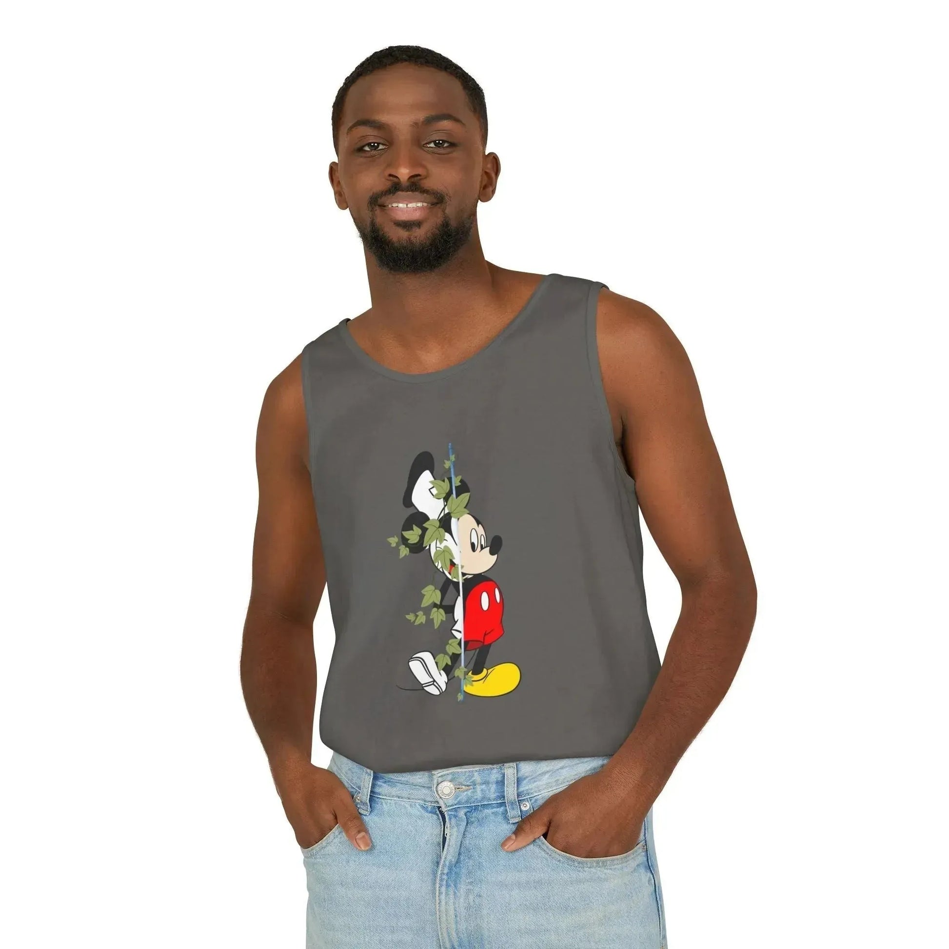 Cool Half Face Mickey Mouse Unisex Garment-Dyed Tank Top - Vkamian