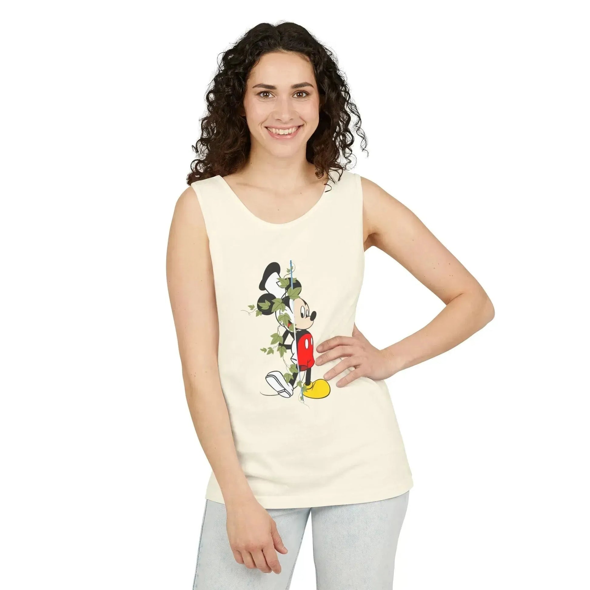 Cool Half Face Mickey Mouse Unisex Garment-Dyed Tank Top - Vkamian