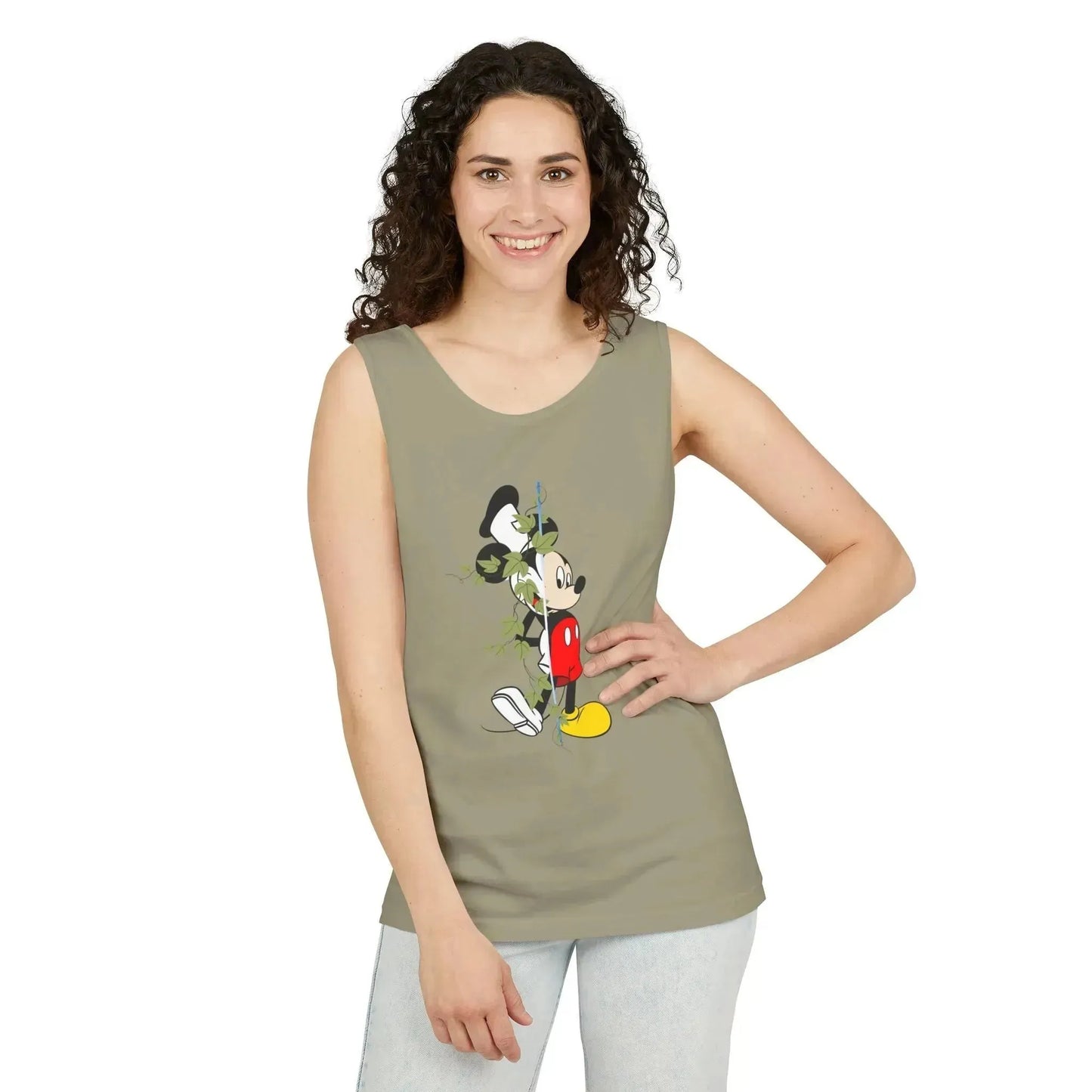 Cool Half Face Mickey Mouse Unisex Garment-Dyed Tank Top - Vkamian