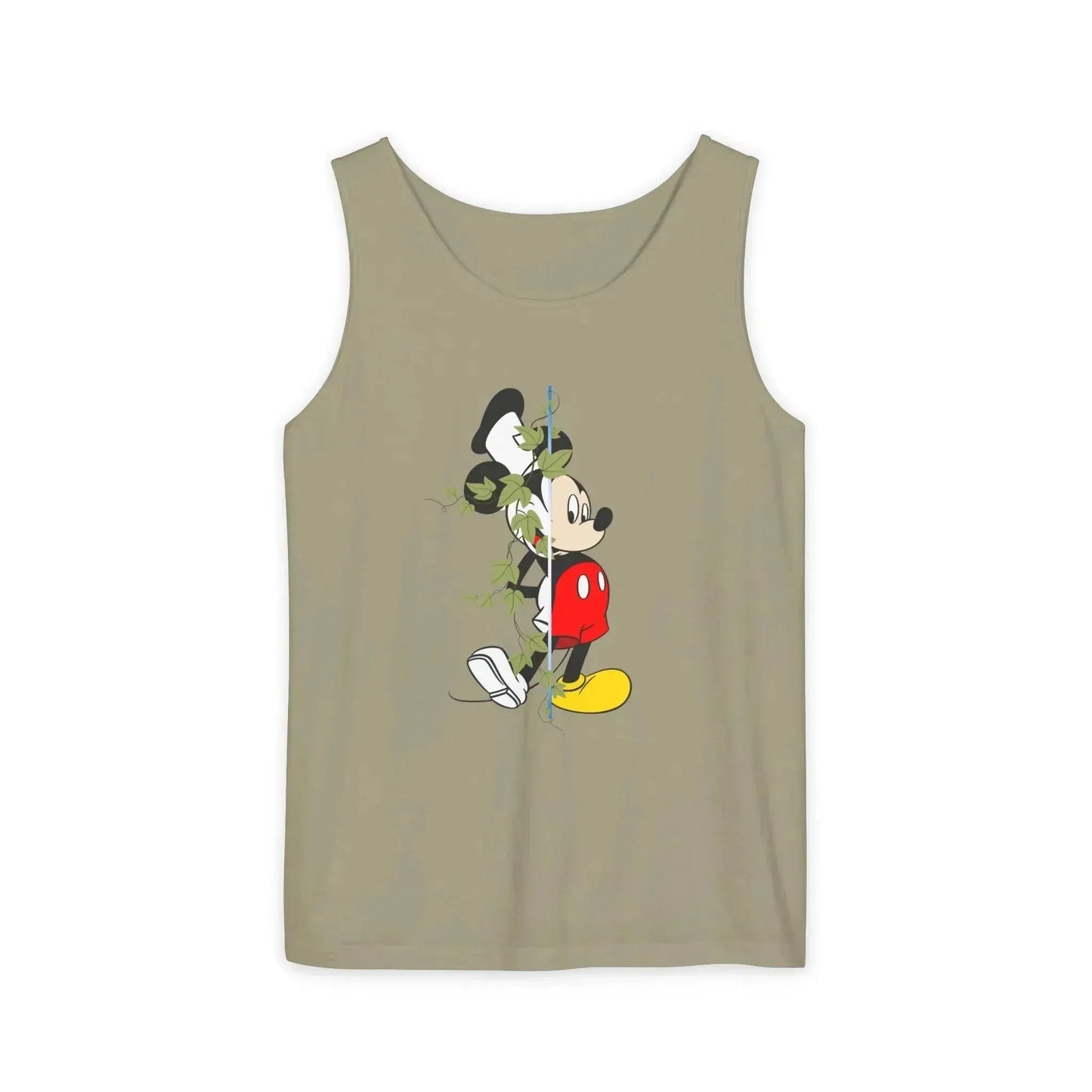 Cool Half Face Mickey Mouse Unisex Garment-Dyed Tank Top - Vkamian