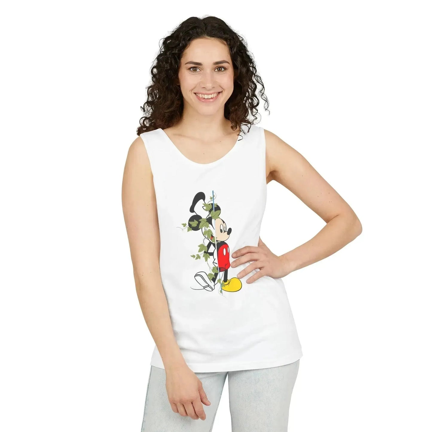 Cool Half Face Mickey Mouse Unisex Garment-Dyed Tank Top - Vkamian