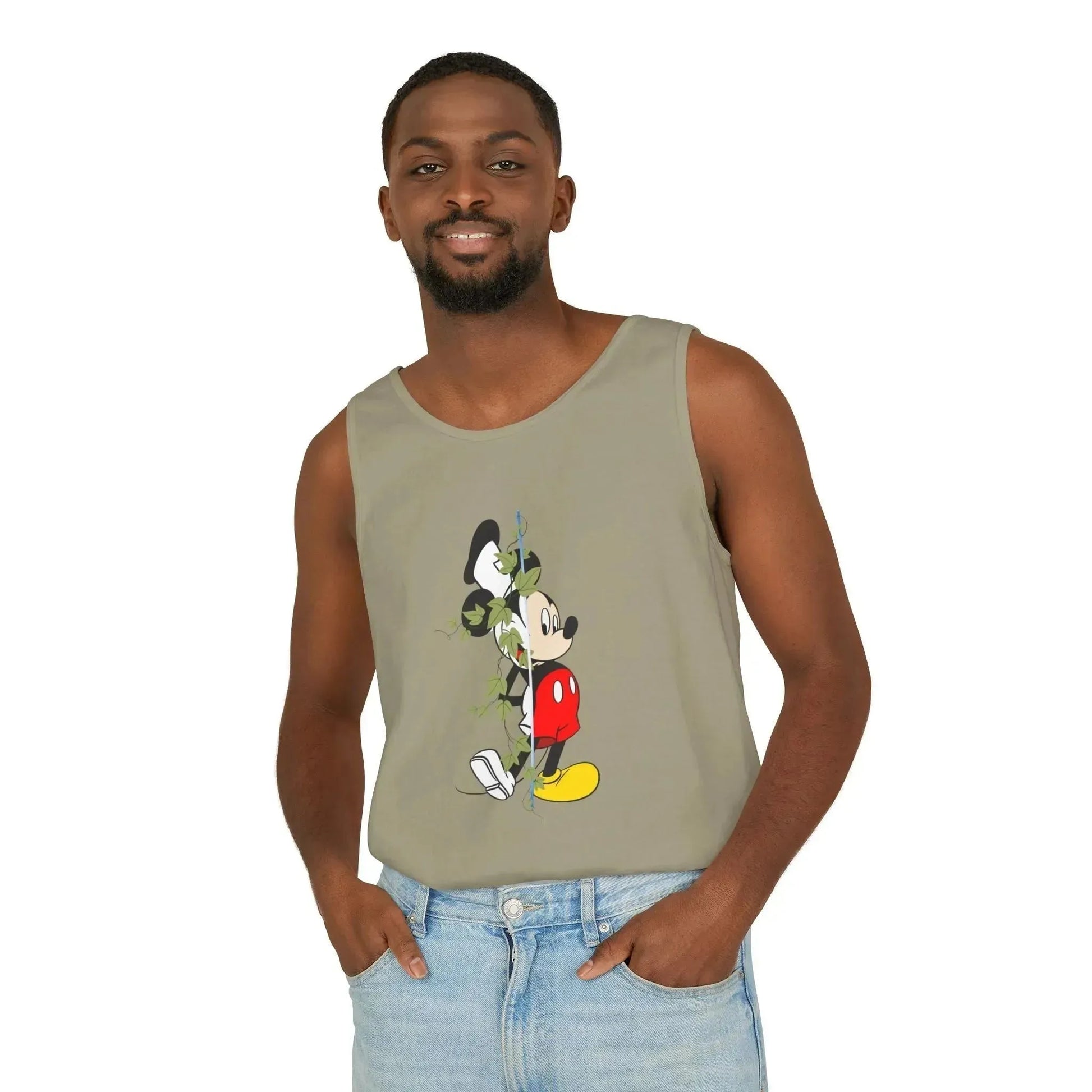 Cool Half Face Mickey Mouse Unisex Garment-Dyed Tank Top - Vkamian