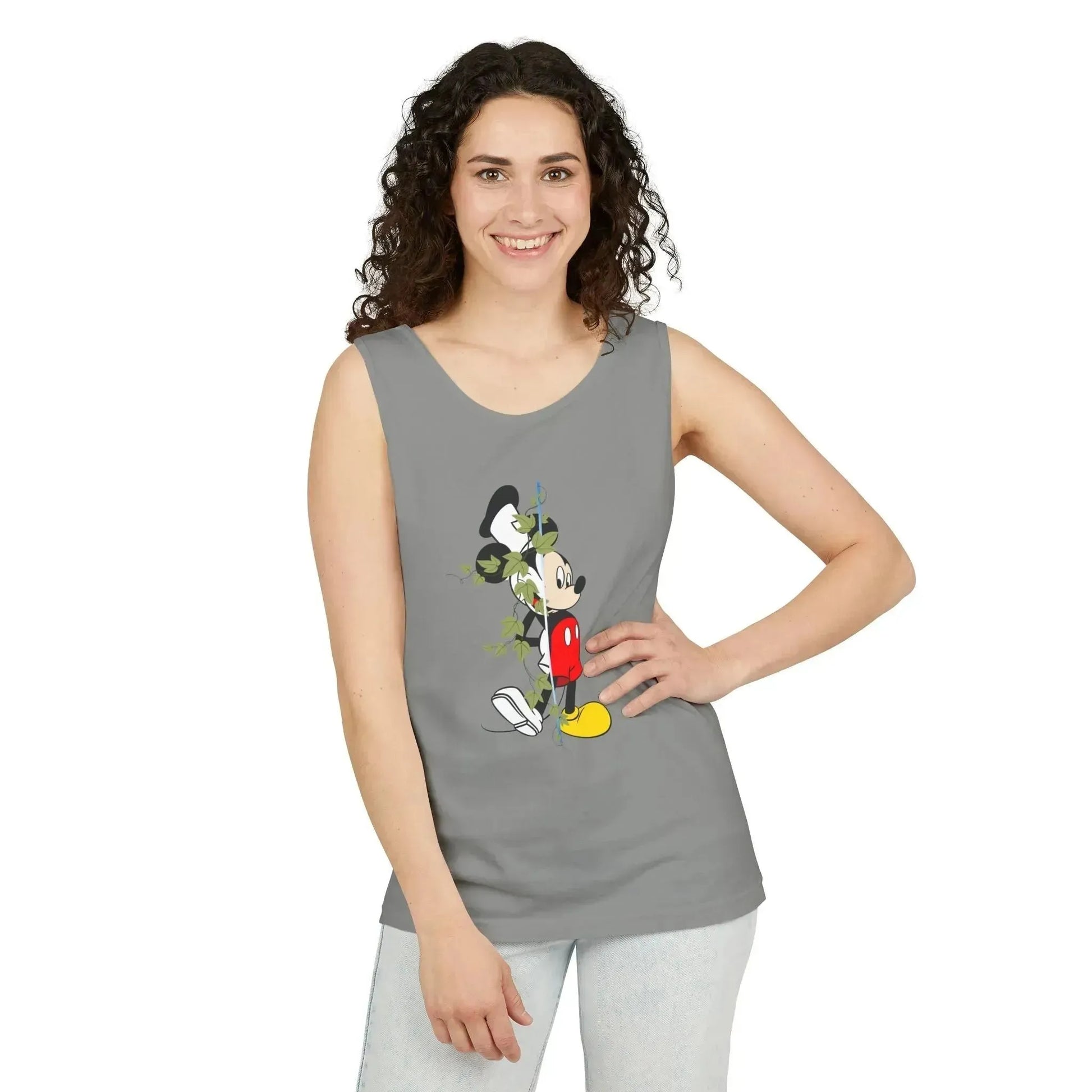 Cool Half Face Mickey Mouse Unisex Garment-Dyed Tank Top - Vkamian