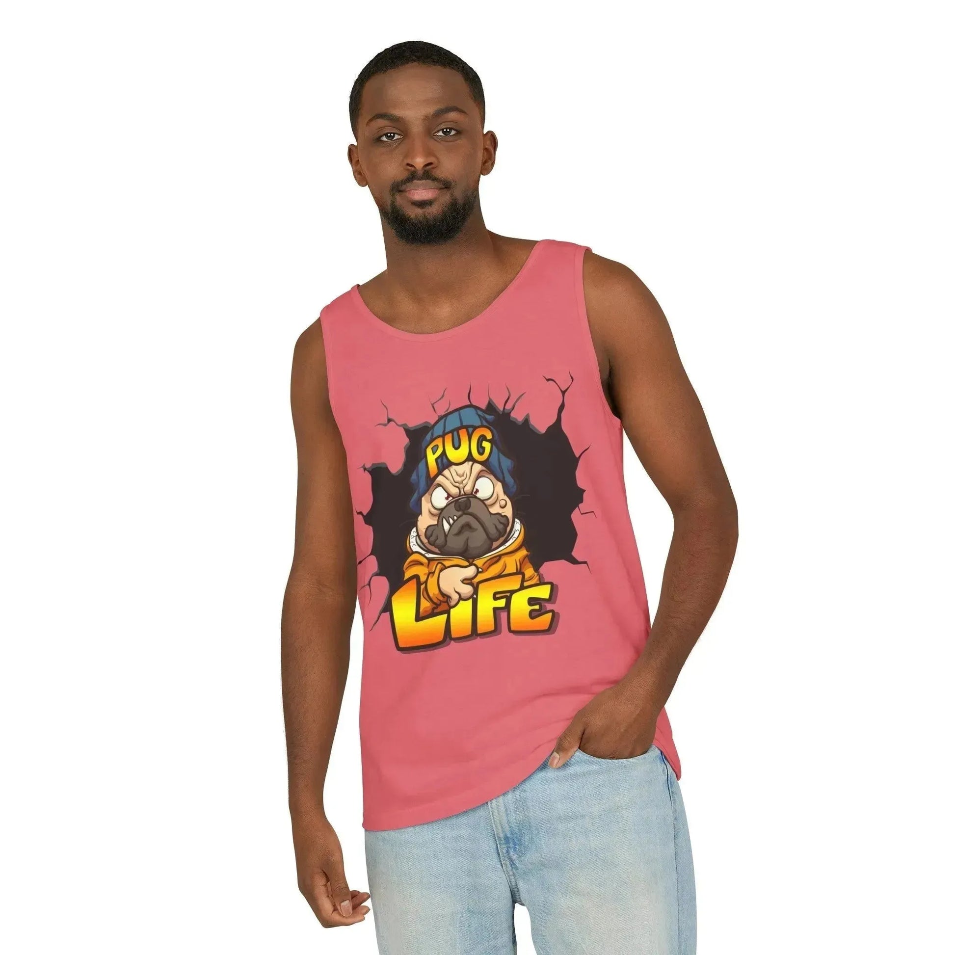 Cool Pug Life Unisex Garment-Dyed Tank Top - Vkamian