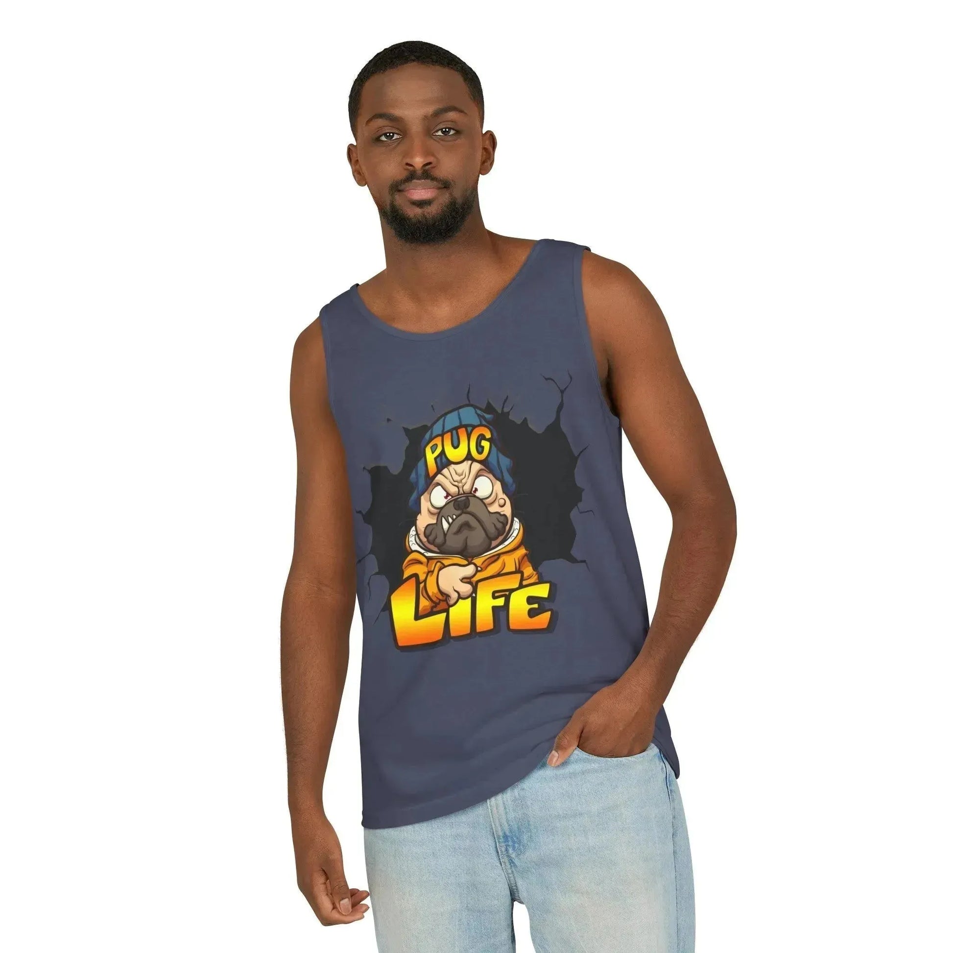 Cool Pug Life Unisex Garment-Dyed Tank Top - Vkamian