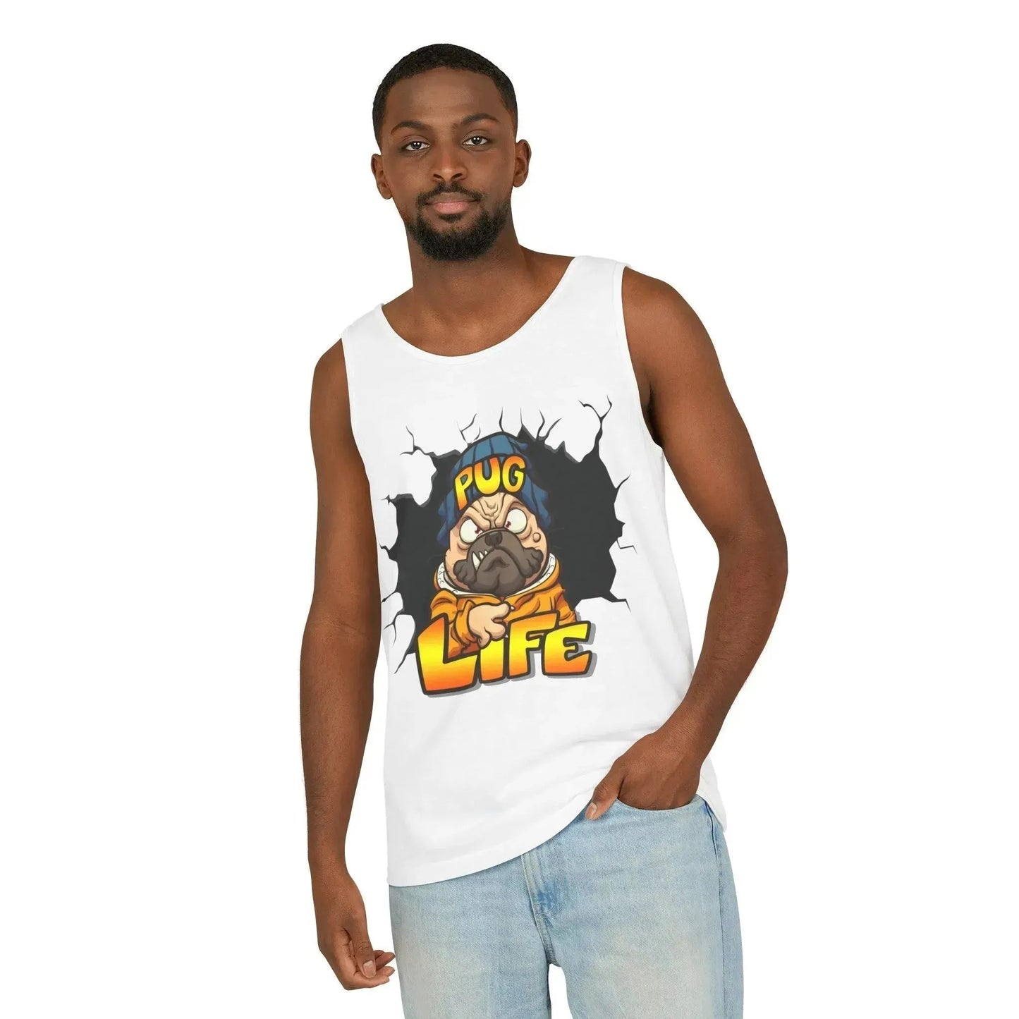 Cool Pug Life Unisex Garment-Dyed Tank Top - Vkamian