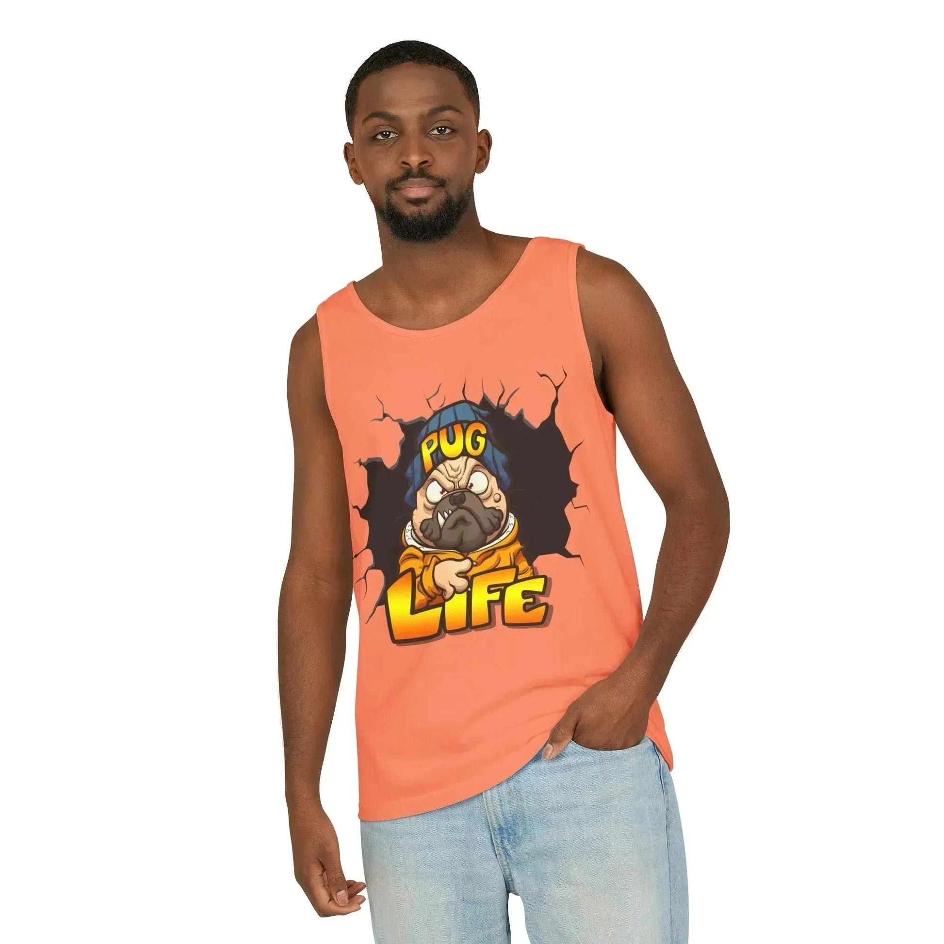 Cool Pug Life Unisex Garment-Dyed Tank Top - Vkamian