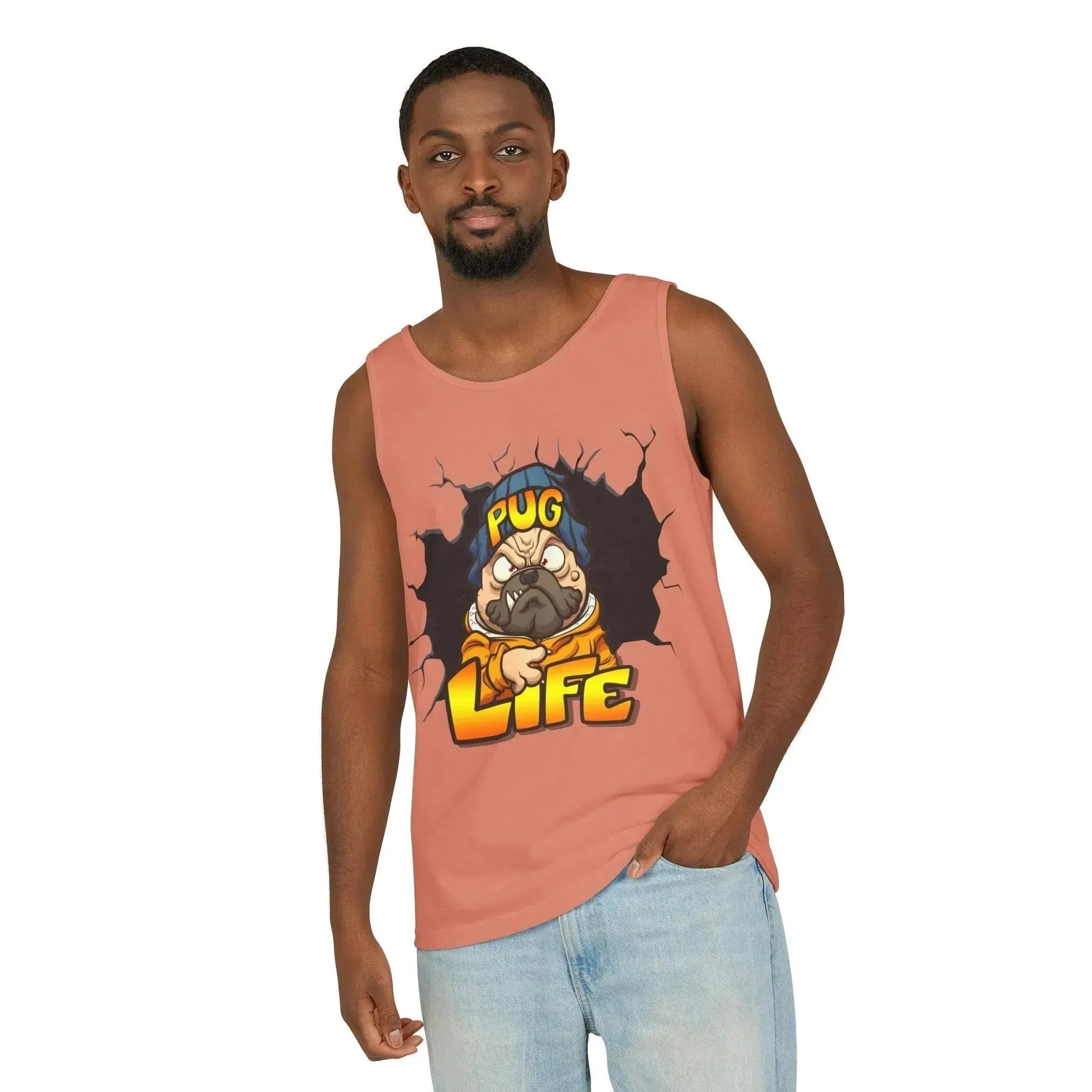 Cool Pug Life Unisex Garment-Dyed Tank Top - Vkamian