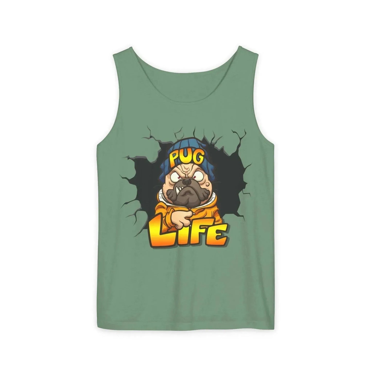 Cool Pug Life Unisex Garment-Dyed Tank Top - Vkamian