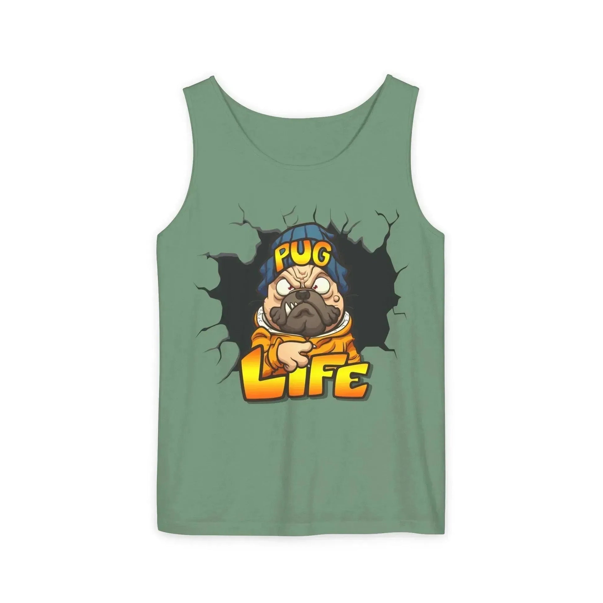 Cool Pug Life Unisex Garment-Dyed Tank Top - Vkamian