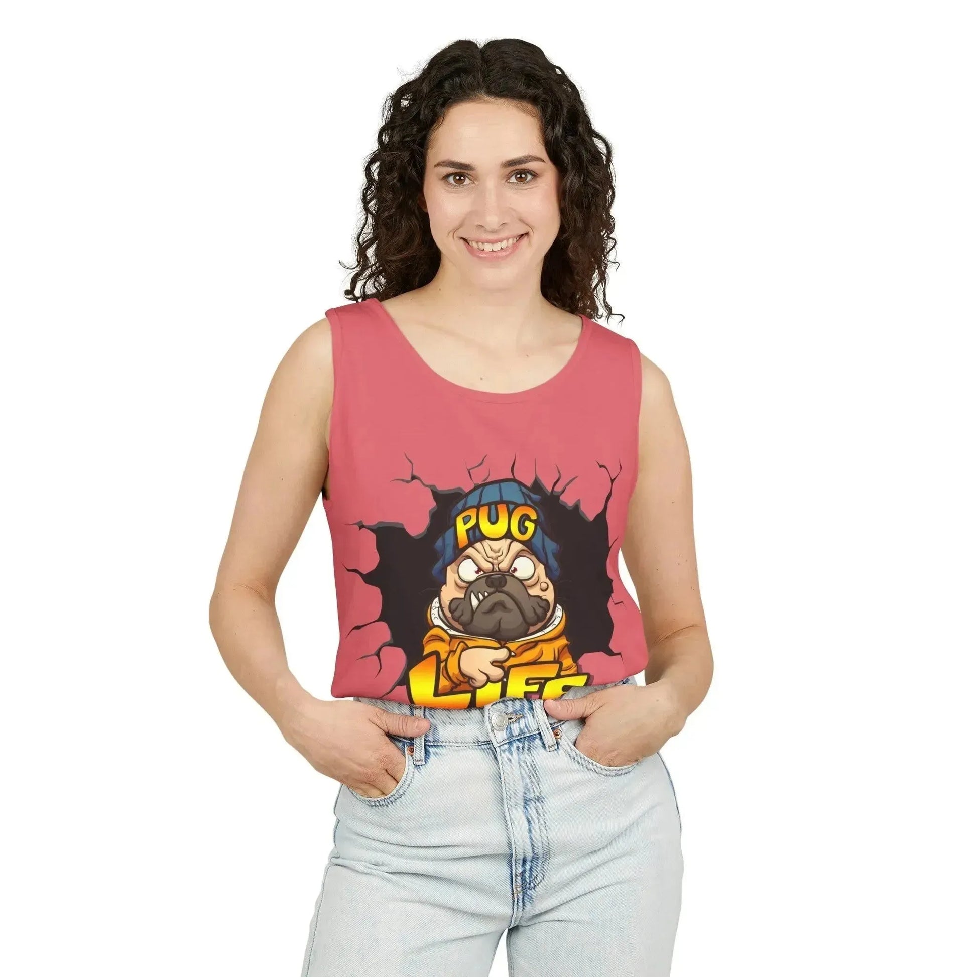 Cool Pug Life Unisex Garment-Dyed Tank Top - Vkamian