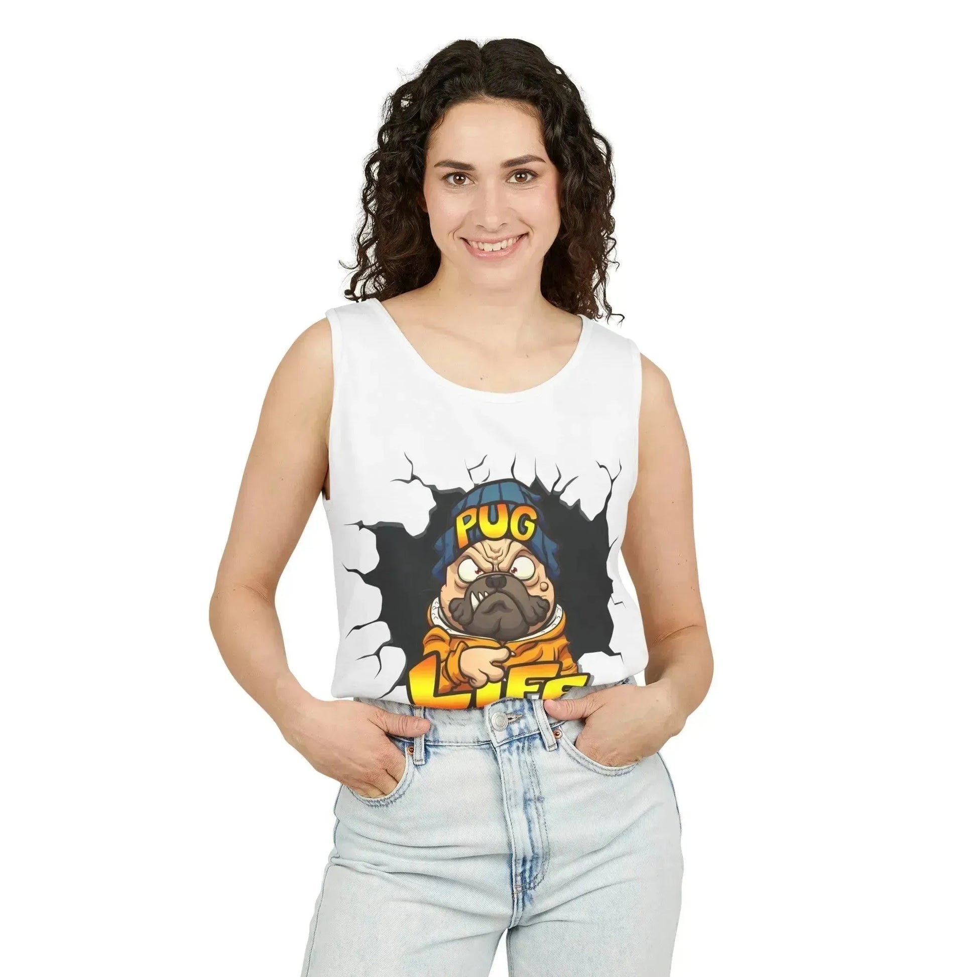 Cool Pug Life Unisex Garment-Dyed Tank Top - Vkamian