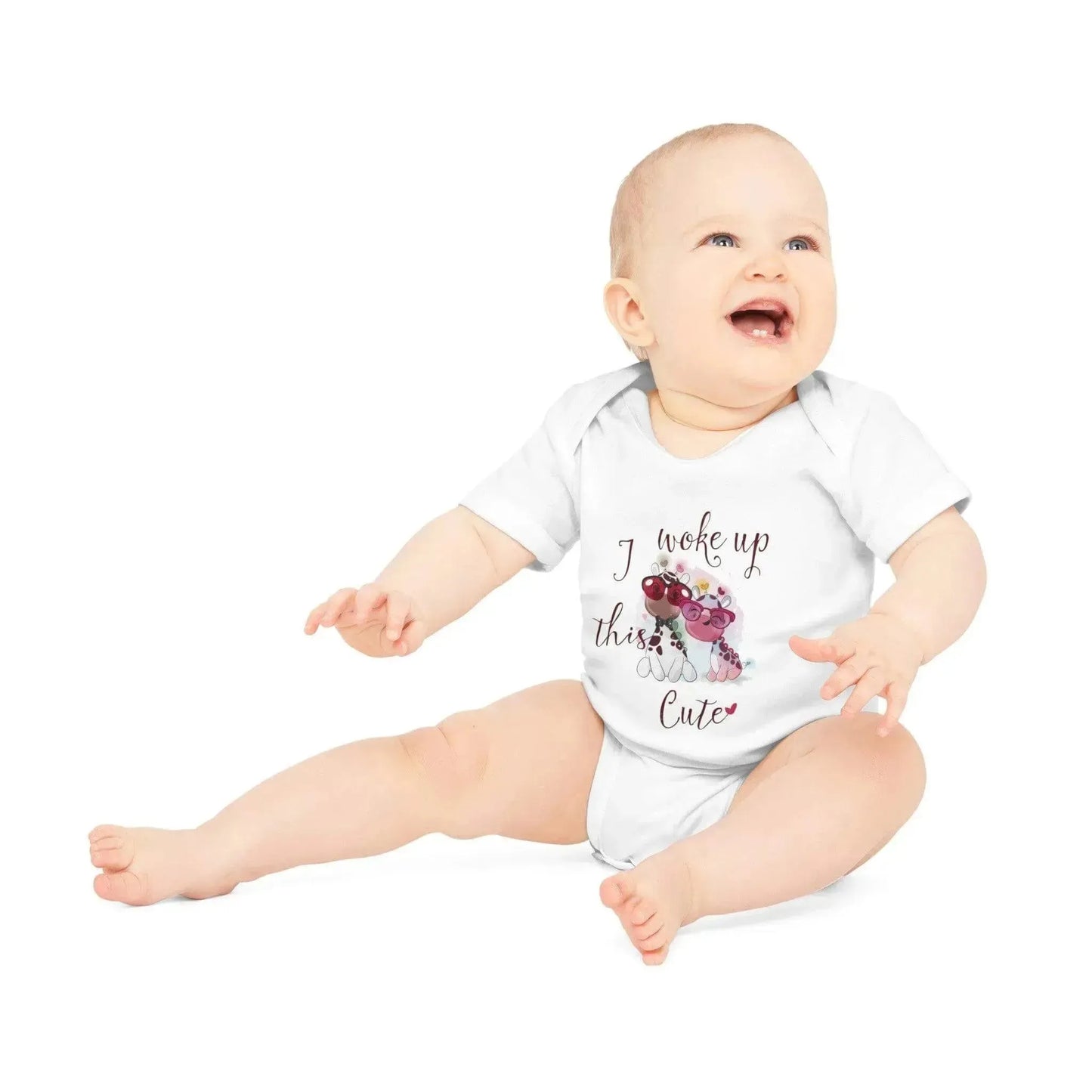 Cute Giraffe Baby Organic Short Sleeve Bodysuit - Vkamian