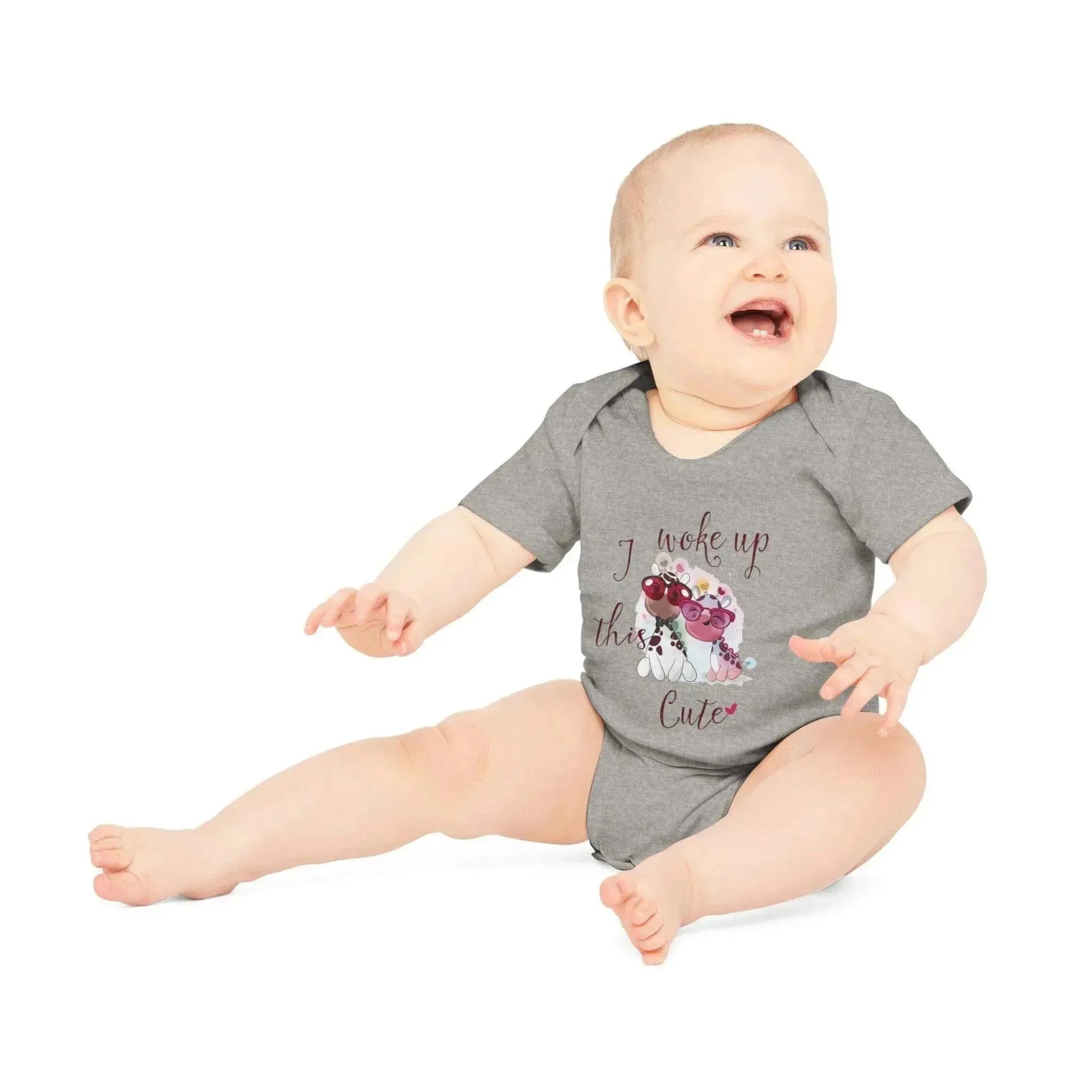 Cute Giraffe Baby Organic Short Sleeve Bodysuit - Vkamian