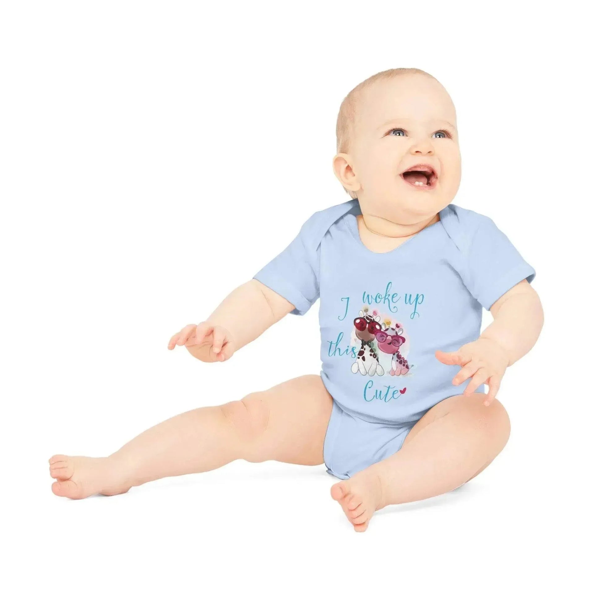 Cute Giraffe Baby Organic Short Sleeve Bodysuit - Vkamian