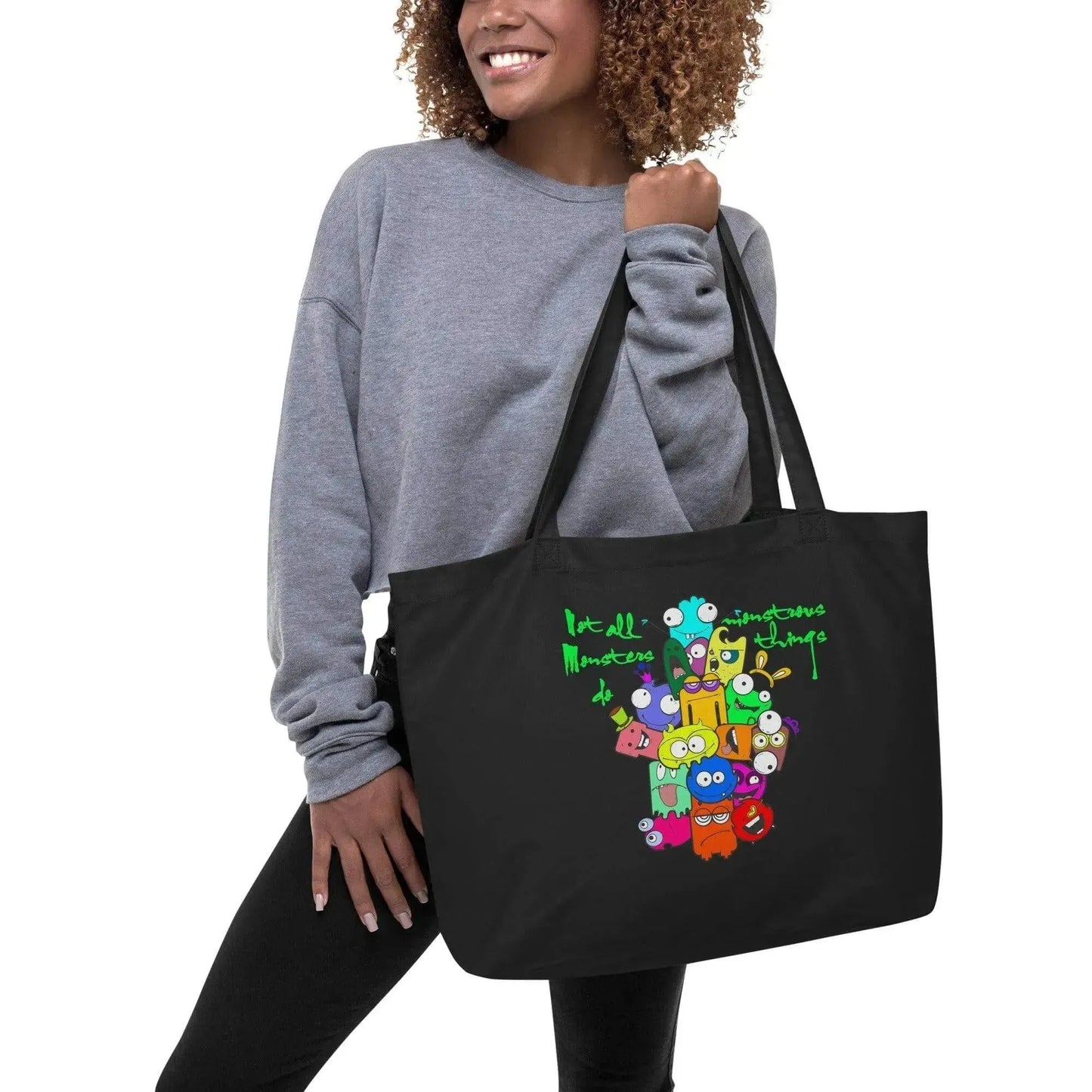 Cute Monsters Large organic tote bag - Vkamian