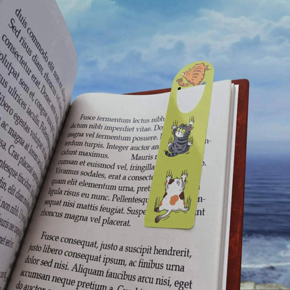 Funny Climbing Cat Aluminum Bookmark - Vkamian