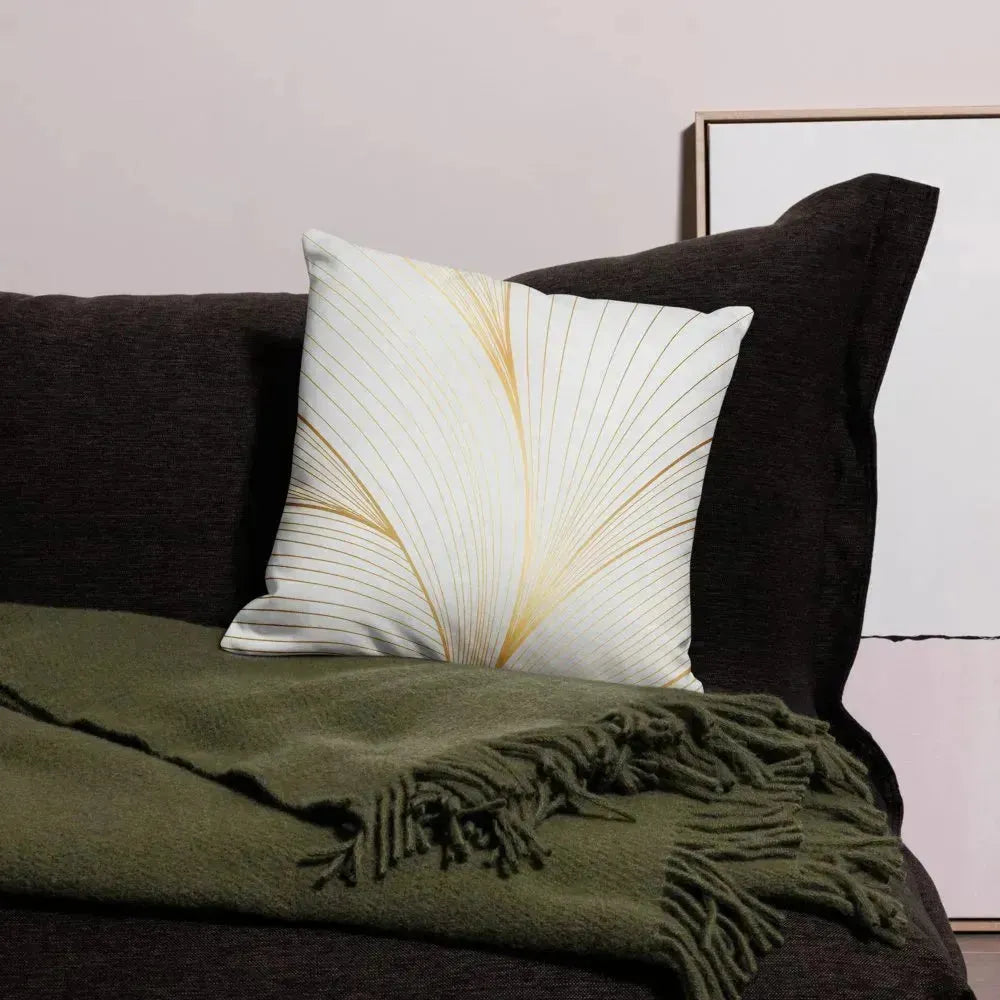 Gradient Golden Spun Polyester Square Pillow - Vkamian