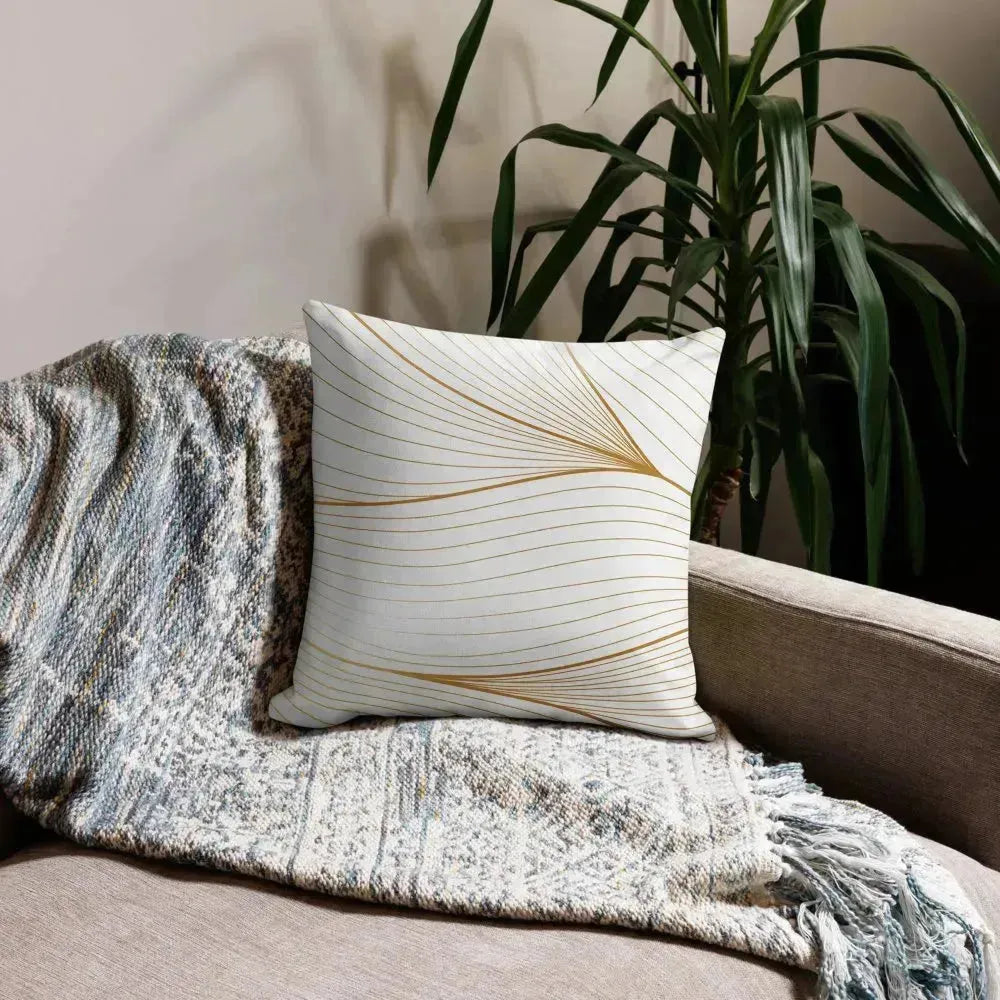 Gradient Golden Spun Polyester Square Pillow - Vkamian