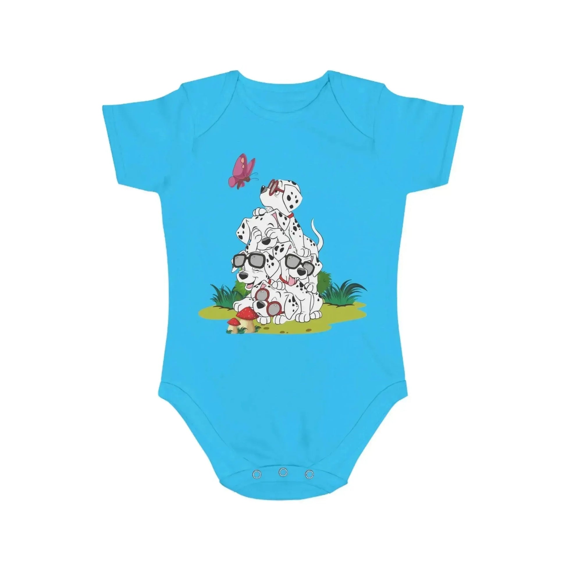 Heartwarming Puppies Print Baby Onesie - Vkamian