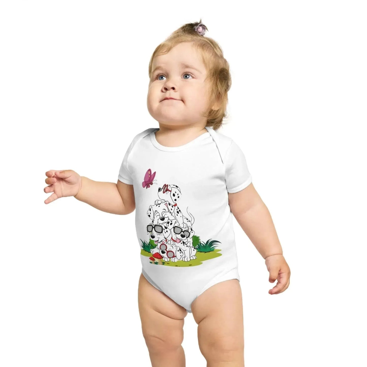 Heartwarming Puppies Print Baby Onesie - Vkamian