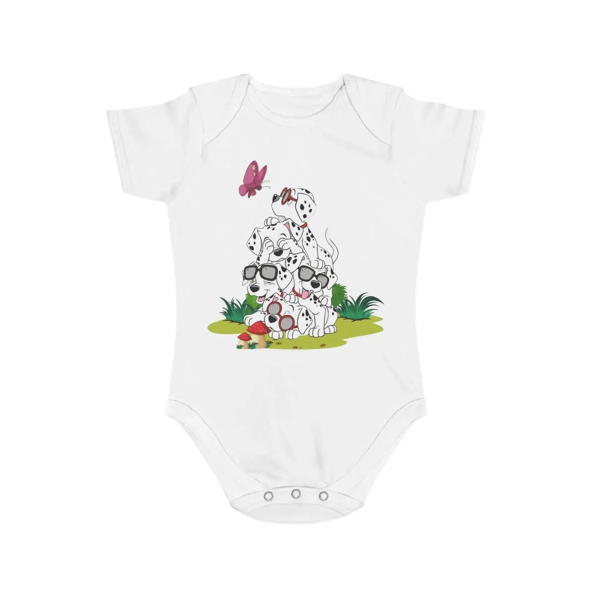 Heartwarming Puppies Print Baby Onesie - Vkamian