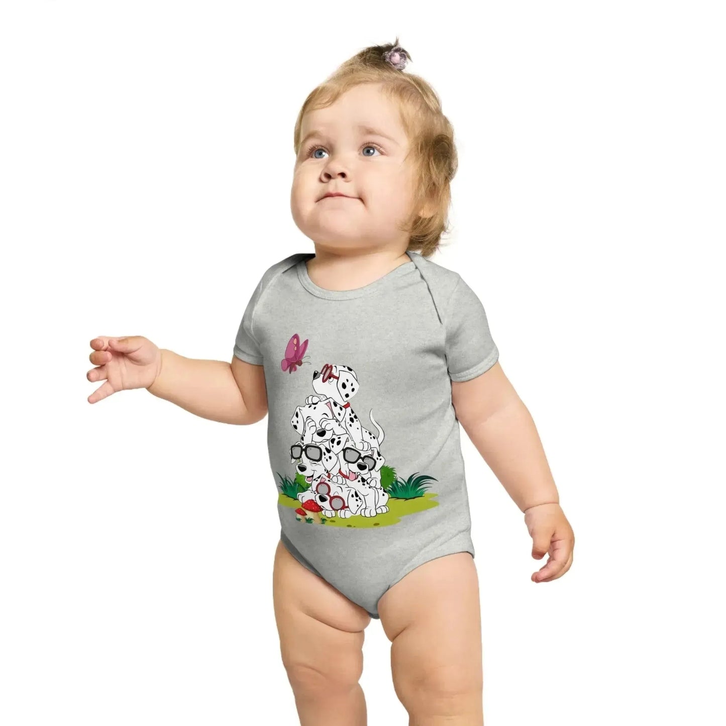 Heartwarming Puppies Print Baby Onesie - Vkamian