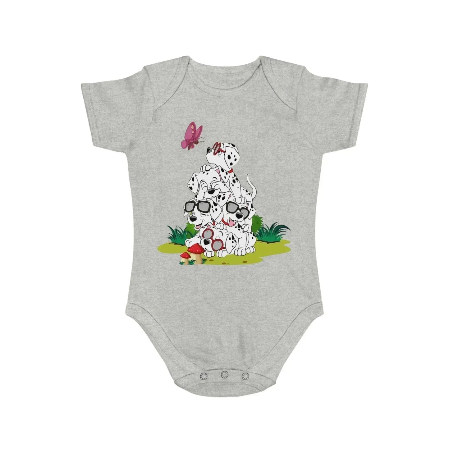 Heartwarming Puppies Print Baby Onesie - Vkamian